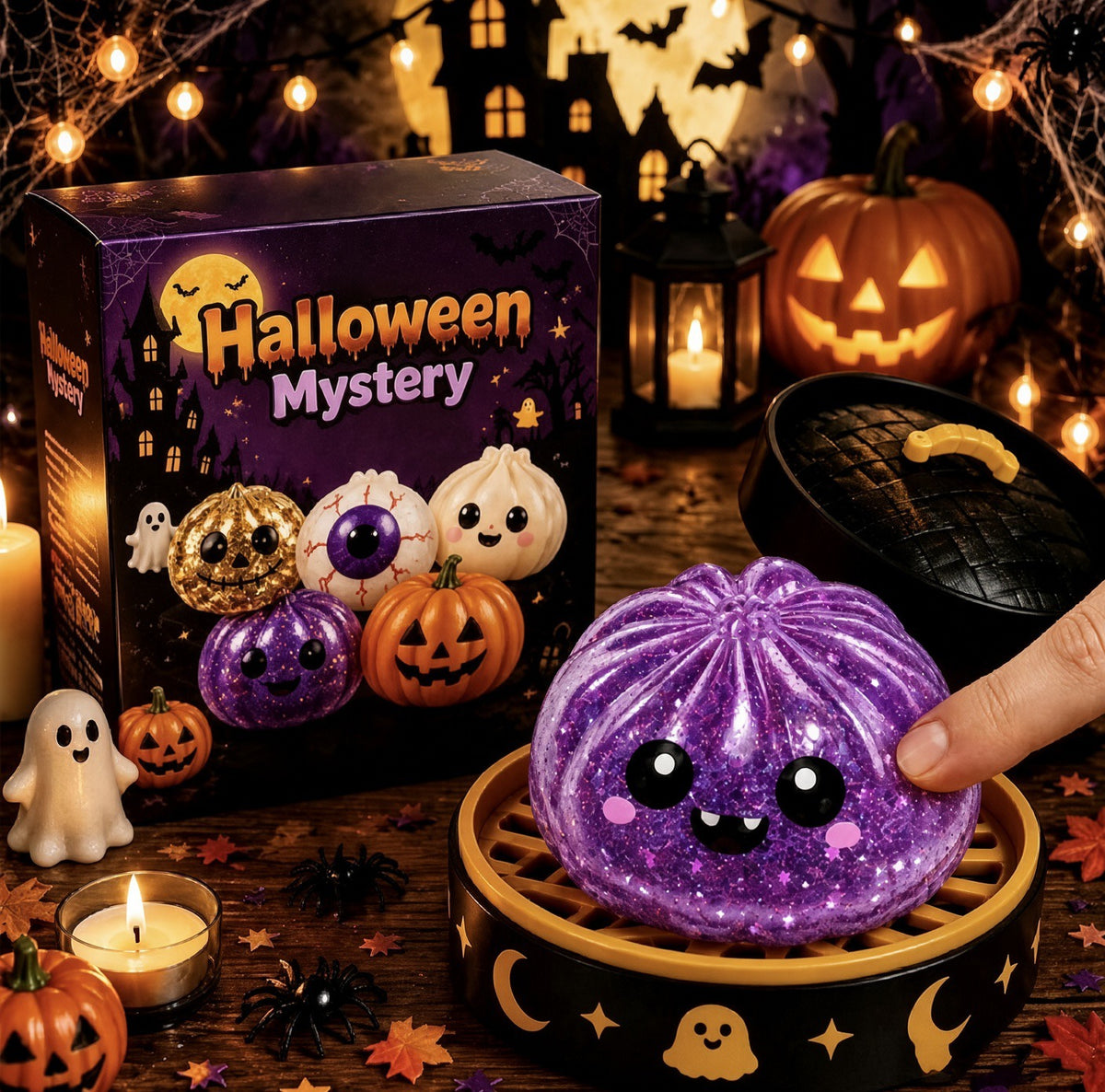 Halloween Mystery Glitter Dumpling Squishy Blind Box