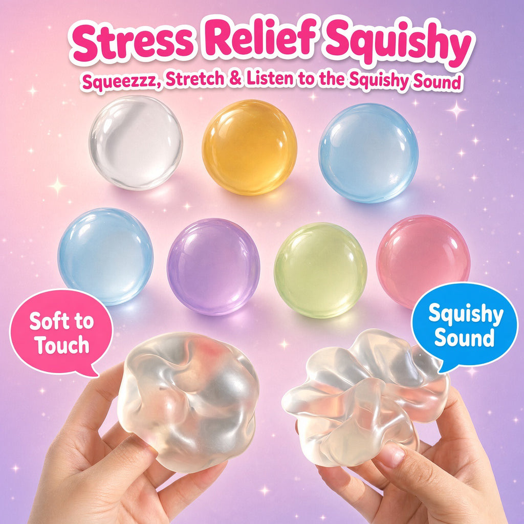 Slow Rising Clear Colourful Coconut Oil stress Ball Squishy