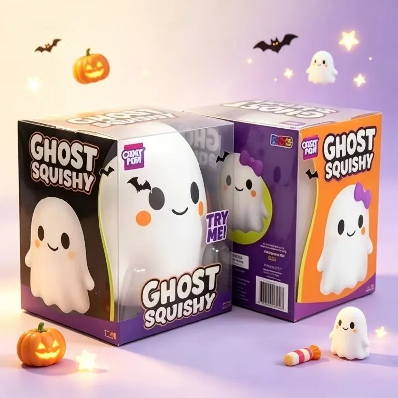 2026 New Internet Celebrity Soft Cute Bow Ghost Slow Rebound Decompression Toy Halloween Party Decoration Handmade Healing Gift