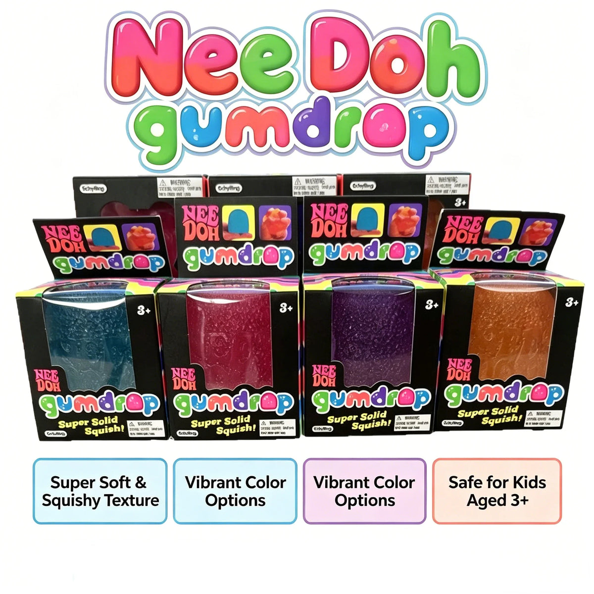 NeeDoh Candy Gumdrop Soft Sensory Fidget Toy Stress Relief Squeeze Ball