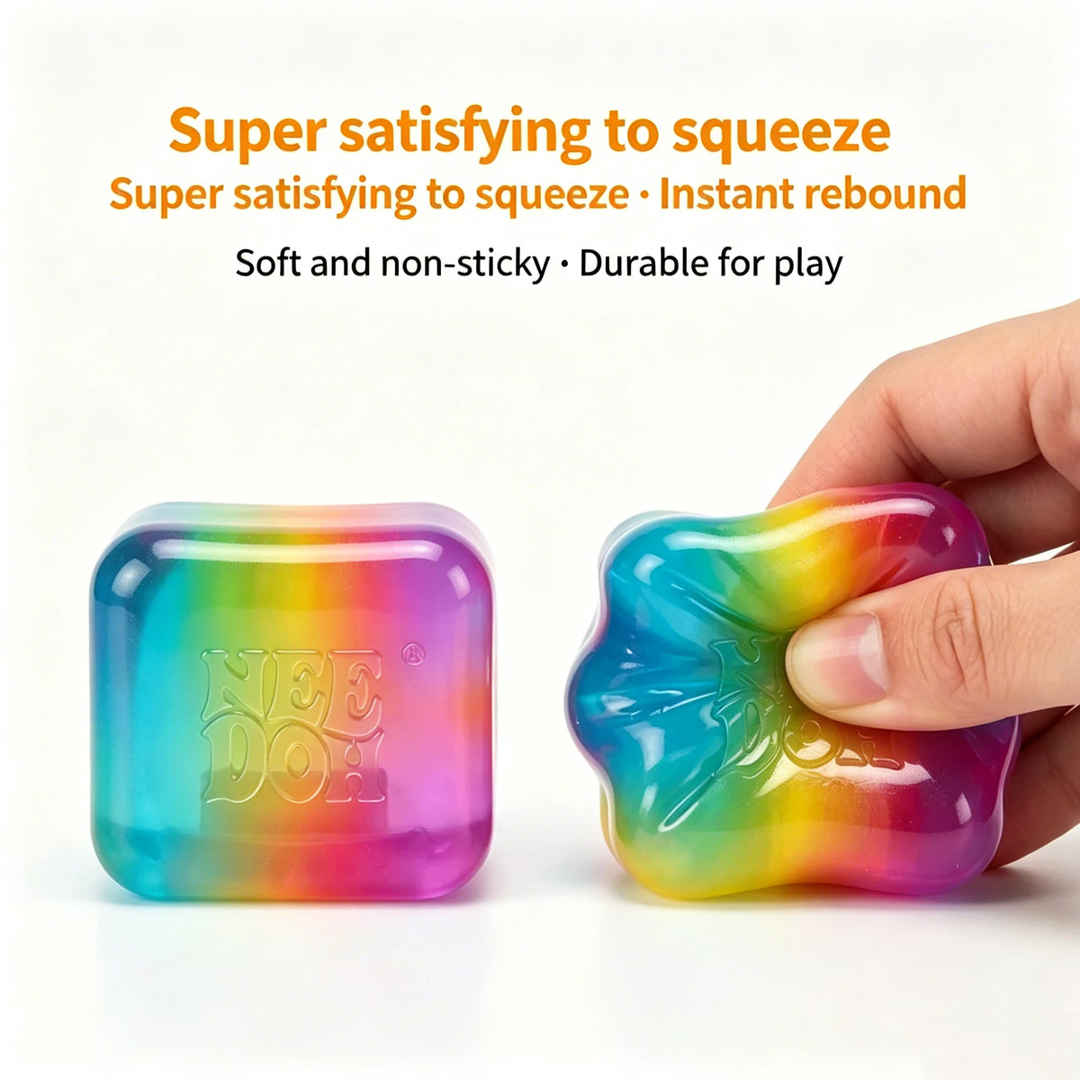 Rainbow Needoh Nice Cube Squishy Anti-Stress Relief Squeeze Toy