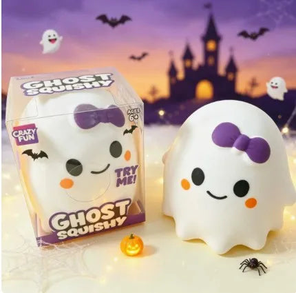 2026 New Internet Celebrity Soft Cute Bow Ghost Slow Rebound Decompression Toy Halloween Party Decoration Handmade Healing Gift